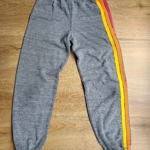 Aviator nation kids child sweatpants size 10 gray rainbow